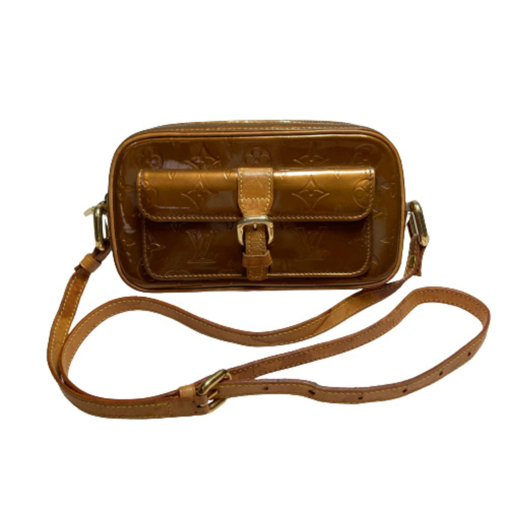 LOUIS VUITTON Monogram Vernis Christie Bronze Brown Shoulder Bag Pouch Clutch
